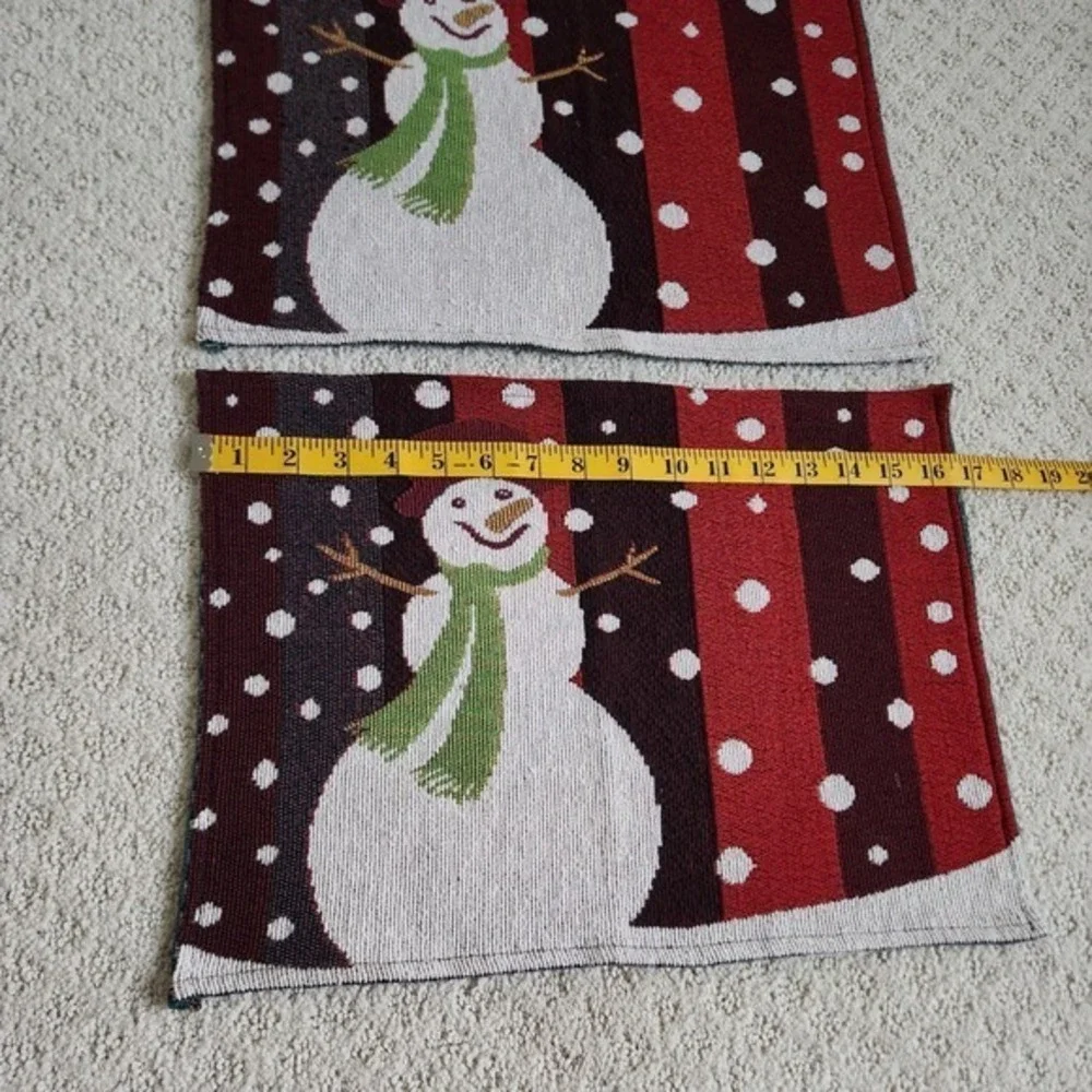 Vintage Snowman Christmas Tapestry Placemats Set of 2 Holiday Decor‎ 17x12